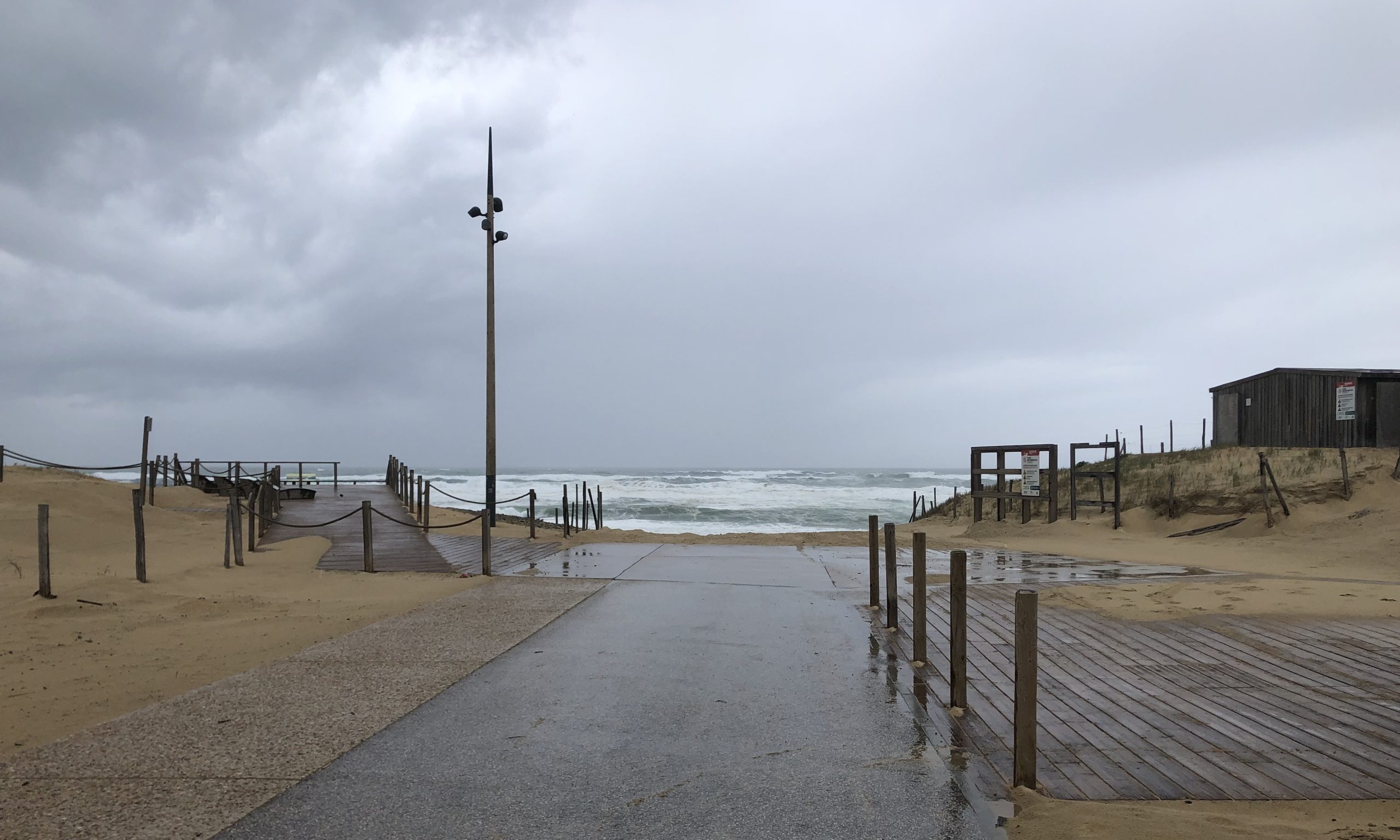 Seignosse par temps de pluie.